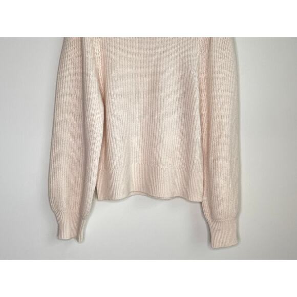 J. Crew 100% Cashmere Balloon Sleeve Crew Neck Knit Pullover Sweater Beige S - Picture 3 of 7